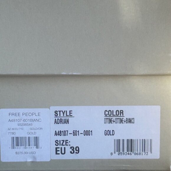 Free People AS98 Lucky Strike Metallic Gold Cushioned Leather Sneakers NEW 8.5 - Picture 4 of 16